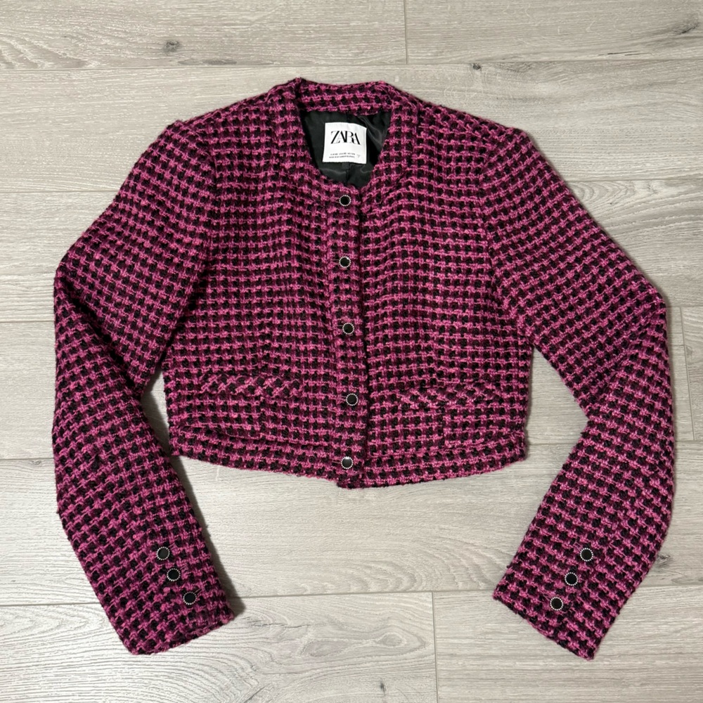 Zara Tweed Cropped Blazer